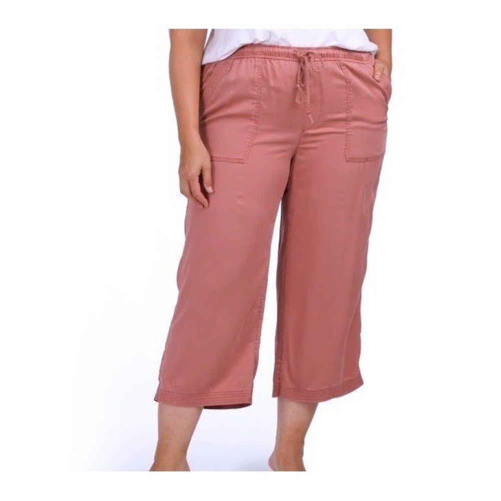 C&C California Lyocell Cropped Pants Womens 2X Mauve Pink Boho Coastal NWT